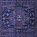 Square Machine Washable Persian Blue Traditional Rug, wshtr1776blu