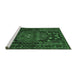 Sideview of Machine Washable Persian Emerald Green Traditional Area Rugs, wshtr1776emgrn