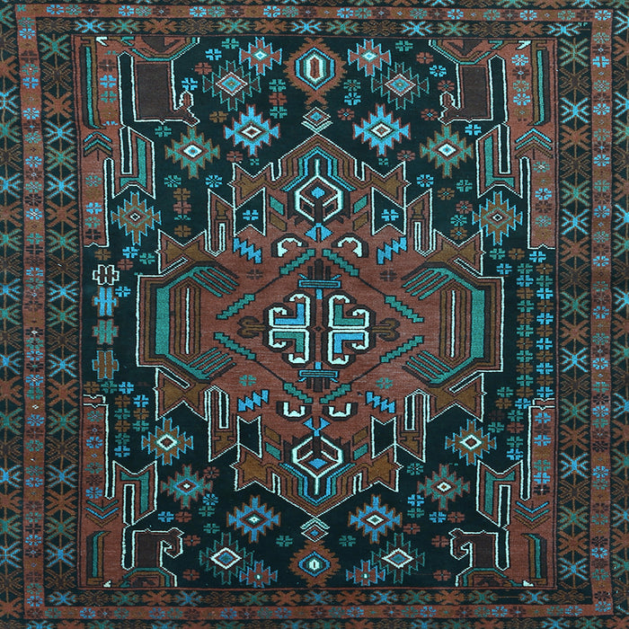 Square Machine Washable Persian Light Blue Traditional Rug, wshtr1776lblu