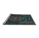 Sideview of Machine Washable Persian Light Blue Traditional Rug, wshtr1776lblu