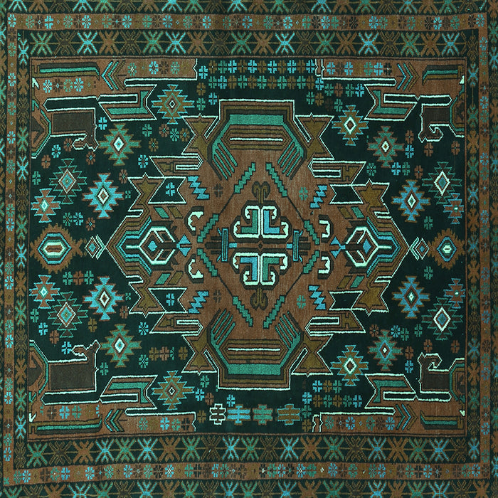 Square Persian Turquoise Traditional Rug, tr1776turq