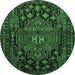 Round Persian Emerald Green Traditional Rug, tr1776emgrn