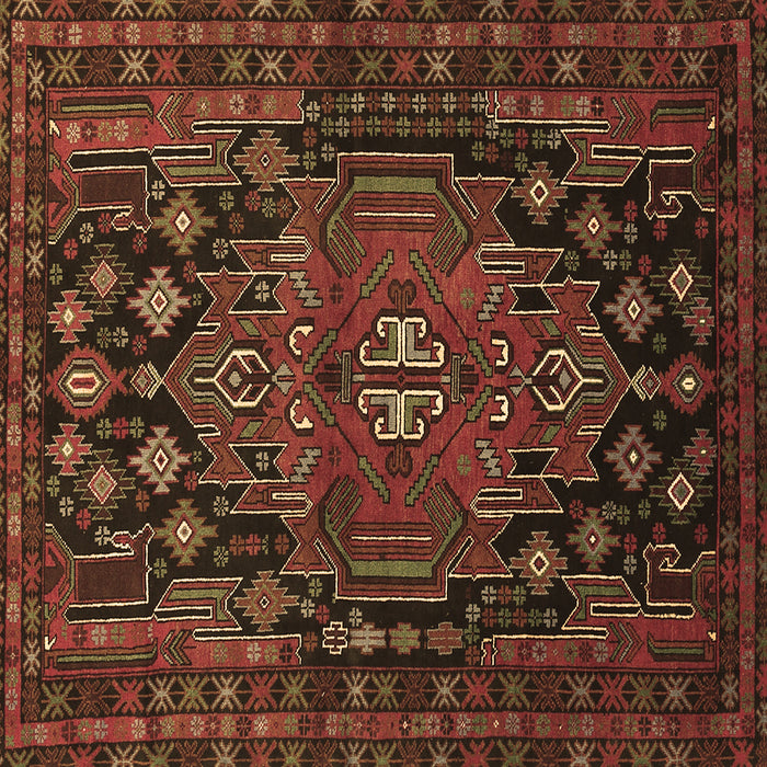 Square Machine Washable Persian Brown Traditional Rug, wshtr1776brn