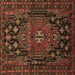 Square Machine Washable Persian Brown Traditional Rug, wshtr1776brn