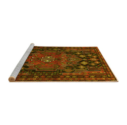 Sideview of Machine Washable Persian Yellow Traditional Rug, wshtr1776yw
