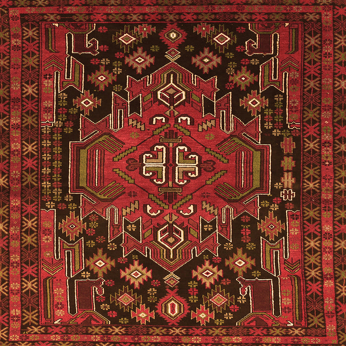 Round Machine Washable Persian Orange Traditional Area Rugs, wshtr1776org