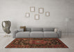 Machine Washable Persian Brown Traditional Rug in a Living Room,, wshtr1776brn