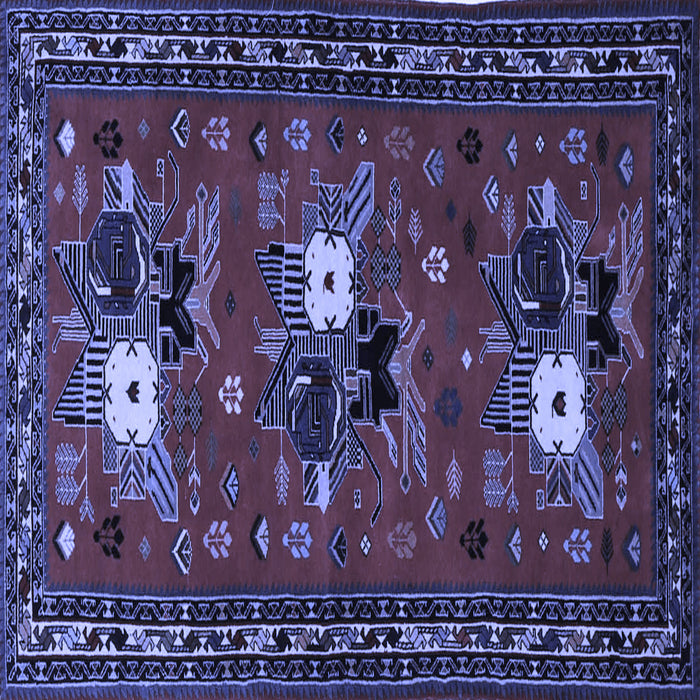 Square Persian Blue Traditional Rug, tr1777blu