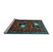 Sideview of Machine Washable Persian Light Blue Traditional Rug, wshtr1777lblu