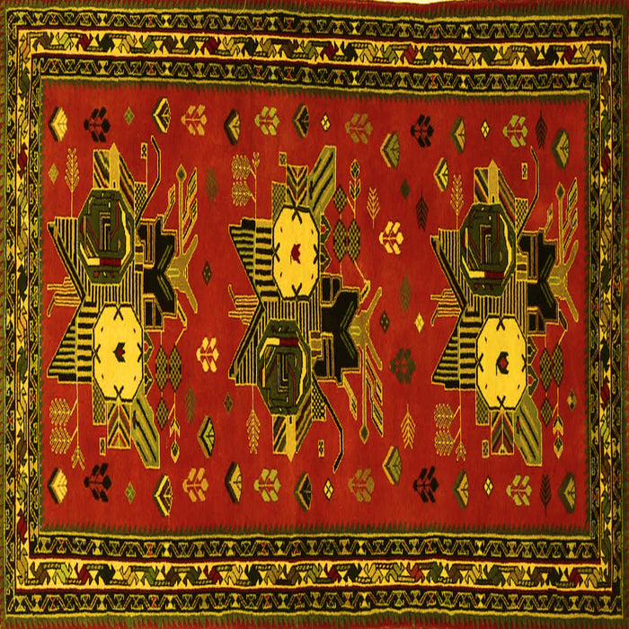 Square Persian Yellow Traditional Rug, tr1777yw