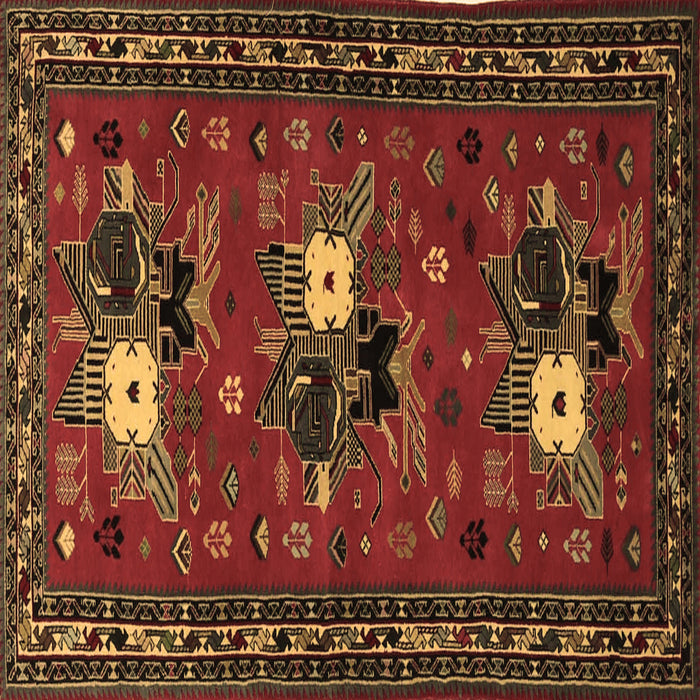Square Persian Brown Traditional Rug, tr1777brn