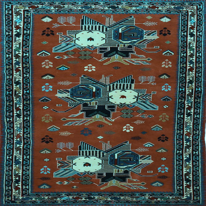 Square Persian Light Blue Traditional Rug, tr1777lblu