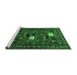 Sideview of Machine Washable Persian Emerald Green Traditional Area Rugs, wshtr1777emgrn