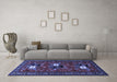 Machine Washable Persian Blue Traditional Rug in a Living Room, wshtr1777blu