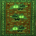 Round Machine Washable Persian Green Traditional Area Rugs, wshtr1777grn