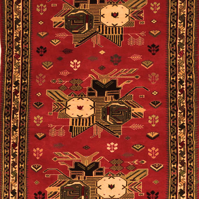 Serging Thickness of Machine Washable Persian Orange Traditional Area Rugs, wshtr1777org