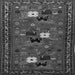 Round Machine Washable Persian Gray Traditional Rug, wshtr1777gry