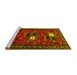 Sideview of Machine Washable Persian Yellow Traditional Rug, wshtr1777yw