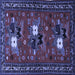 Square Machine Washable Persian Blue Traditional Rug, wshtr1777blu