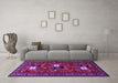 Machine Washable Persian Purple Traditional Area Rugs in a Living Room, wshtr1777pur