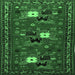 Square Machine Washable Persian Emerald Green Traditional Area Rugs, wshtr1777emgrn