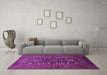 Machine Washable Persian Purple Traditional Area Rugs in a Living Room, wshtr1778pur