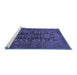 Sideview of Machine Washable Persian Blue Traditional Rug, wshtr1778blu