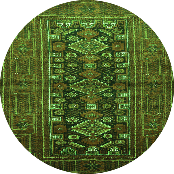 Square Persian Green Traditional Rug, tr1778grn
