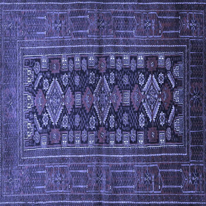 Square Machine Washable Persian Blue Traditional Rug, wshtr1778blu