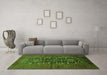 Machine Washable Persian Green Traditional Area Rugs in a Living Room,, wshtr1778grn