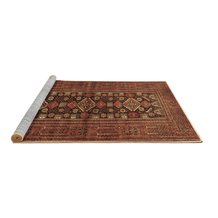 Sideview of Machine Washable Persian Brown Traditional Rug, wshtr1778brn