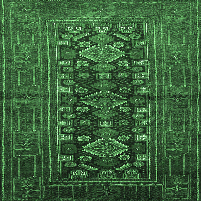 Square Machine Washable Persian Emerald Green Traditional Area Rugs, wshtr1778emgrn