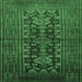 Square Persian Emerald Green Traditional Rug, tr1778emgrn