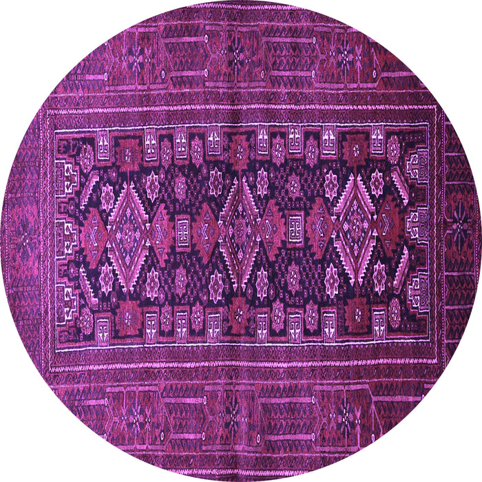 Round Persian Purple Traditional Rug, tr1778pur