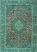 Machine Washable Persian Turquoise Traditional Area Rugs, wshtr1779turq