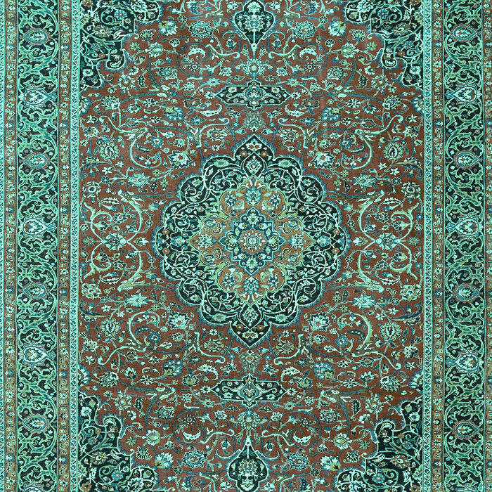 Machine Washable Persian Turquoise Traditional Area Rugs, wshtr1779turq