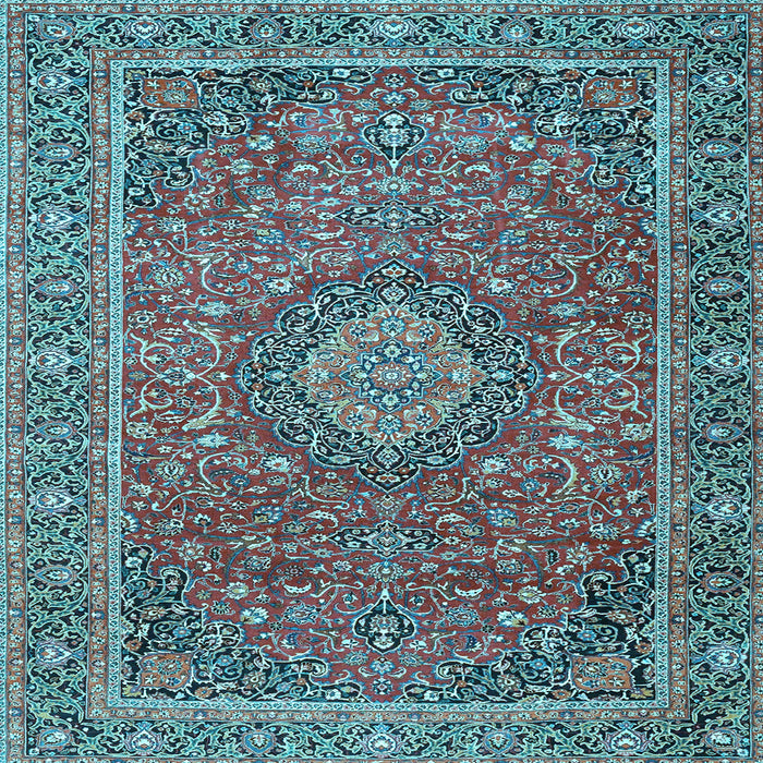 Square Machine Washable Persian Light Blue Traditional Rug, wshtr1779lblu