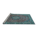 Sideview of Machine Washable Persian Light Blue Traditional Rug, wshtr1779lblu