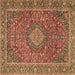 Square Machine Washable Persian Brown Traditional Rug, wshtr1779brn