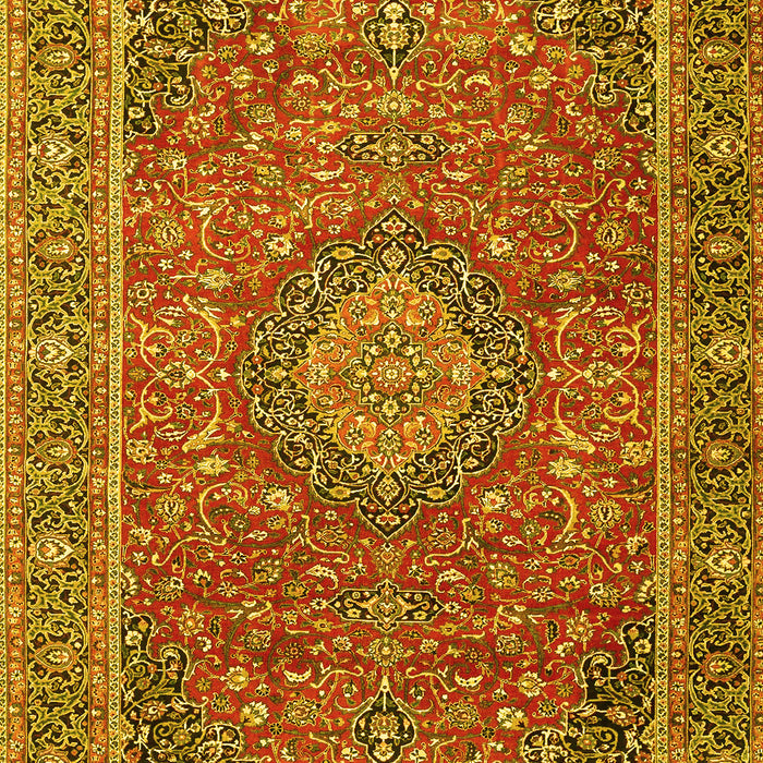 Machine Washable Persian Yellow Traditional Rug, wshtr1779yw