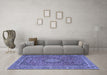 Machine Washable Persian Blue Traditional Rug in a Living Room, wshtr1779blu