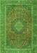 Serging Thickness of Machine Washable Persian Green Traditional Area Rugs, wshtr1779grn