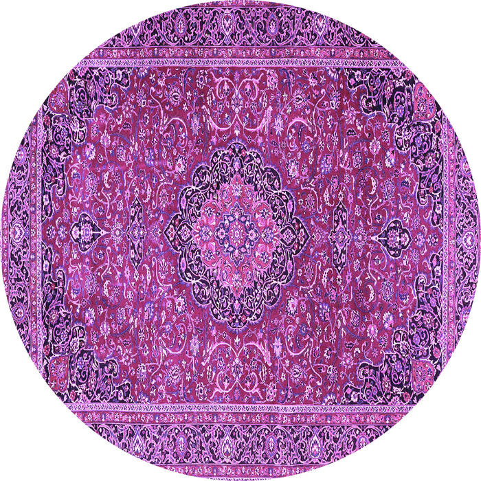 Round Persian Purple Traditional Rug, tr1779pur