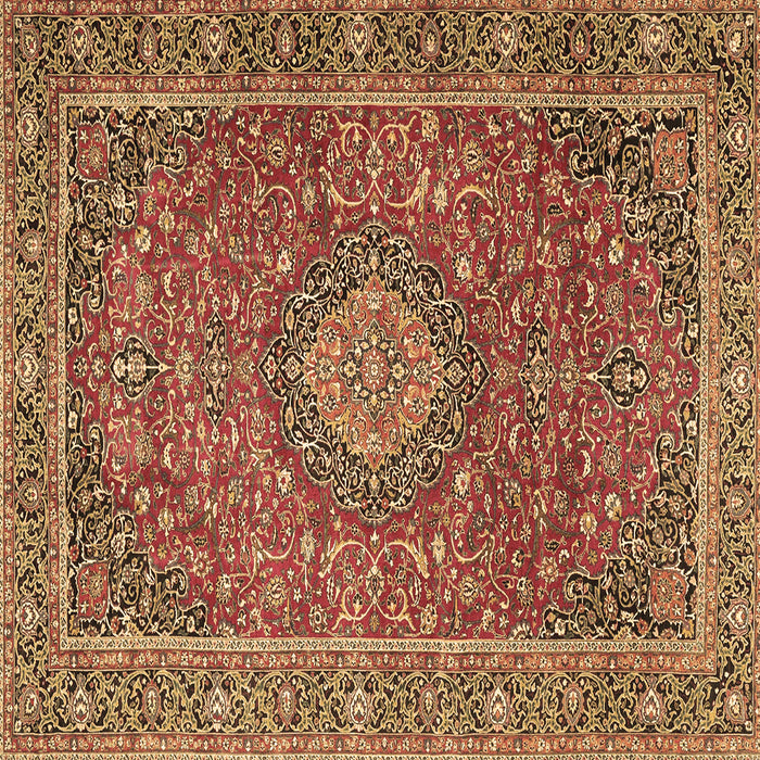 Square Persian Brown Traditional Rug, tr1779brn