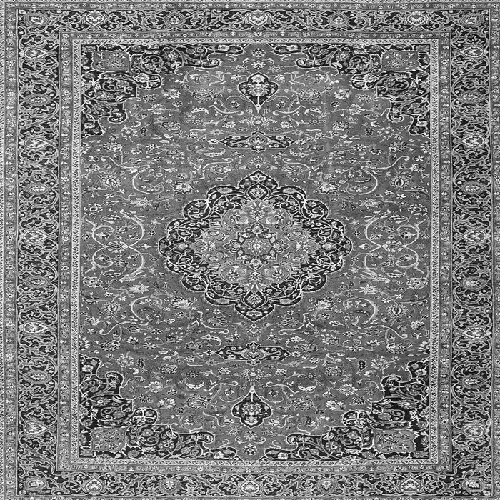 Round Machine Washable Persian Gray Traditional Rug, wshtr1779gry