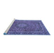 Sideview of Machine Washable Persian Blue Traditional Rug, wshtr1779blu