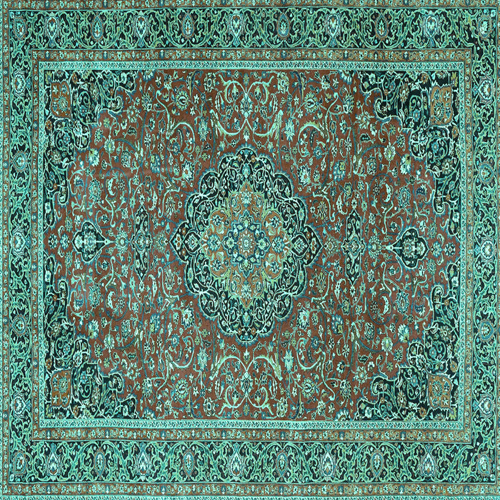 Square Persian Turquoise Traditional Rug, tr1779turq