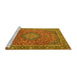 Sideview of Machine Washable Persian Yellow Traditional Rug, wshtr1779yw