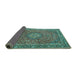 Sideview of Persian Turquoise Traditional Rug, tr1779turq
