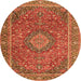 Square Persian Orange Traditional Rug, tr1779org